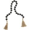 imageDeco 79 Glass Handmade Round Beaded Garland with Tassel with Knotted Brown Jute 45quot x 1quot x 1quot Light BlueBlack