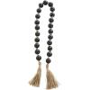 imageDeco 79 Glass Handmade Round Beaded Garland with Tassel with Knotted Brown Jute 45quot x 1quot x 1quot Light BlueBlack