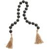 imageDeco 79 Glass Handmade Round Beaded Garland with Tassel with Knotted Brown Jute 45quot x 1quot x 1quot Light BlueBlack