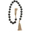 imageDeco 79 Glass Handmade Round Beaded Garland with Tassel with Knotted Brown Jute 45quot x 1quot x 1quot Light BlueBlack