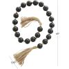 imageDeco 79 Glass Handmade Round Beaded Garland with Tassel with Knotted Brown Jute 45quot x 1quot x 1quot Light BlueBlack