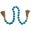 imageDeco 79 Glass Handmade Round Beaded Garland with Tassel with Knotted Brown Jute 45quot x 1quot x 1quot Light BlueBlue