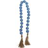 imageDeco 79 Glass Handmade Round Beaded Garland with Tassel with Knotted Brown Jute 45quot x 1quot x 1quot Light BlueBlue