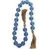 imageDeco 79 Glass Handmade Round Beaded Garland with Tassel with Knotted Brown Jute 45quot x 1quot x 1quot Light BlueBlue