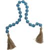 imageDeco 79 Glass Handmade Round Beaded Garland with Tassel with Knotted Brown Jute 45quot x 1quot x 1quot Light BlueBlue