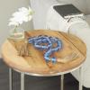 imageDeco 79 Glass Handmade Round Beaded Garland with Tassel with Knotted Brown Jute 45quot x 1quot x 1quot Light BlueBlue