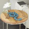 imageDeco 79 Glass Handmade Round Beaded Garland with Tassel with Knotted Brown Jute 45quot x 1quot x 1quot Light BlueBlue