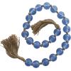 imageDeco 79 Glass Handmade Round Beaded Garland with Tassel with Knotted Brown Jute 45quot x 1quot x 1quot Light BlueBlue