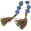 imageDeco 79 Glass Handmade Round Beaded Garland with Tassel with Knotted Brown Jute 45quot x 1quot x 1quot Light BlueBlue