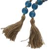 imageDeco 79 Glass Handmade Round Beaded Garland with Tassel with Knotted Brown Jute 45quot x 1quot x 1quot Light BlueBlue