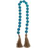 imageDeco 79 Glass Handmade Round Beaded Garland with Tassel with Knotted Brown Jute 45quot x 1quot x 1quot Light BlueBlue
