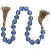 imageDeco 79 Glass Handmade Round Beaded Garland with Tassel with Knotted Brown Jute 45quot x 1quot x 1quot Light BlueBlue