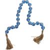 imageDeco 79 Glass Handmade Round Beaded Garland with Tassel with Knotted Brown Jute 45quot x 1quot x 1quot Light BlueBlue
