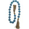 imageDeco 79 Glass Handmade Round Beaded Garland with Tassel with Knotted Brown Jute 45quot x 1quot x 1quot Light BlueBlue