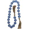imageDeco 79 Glass Handmade Round Beaded Garland with Tassel with Knotted Brown Jute 45quot x 1quot x 1quot Light BlueBlue