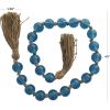 imageDeco 79 Glass Handmade Round Beaded Garland with Tassel with Knotted Brown Jute 45quot x 1quot x 1quot Light BlueBlue