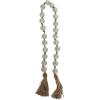 imageDeco 79 Glass Handmade Round Beaded Garland with Tassel with Knotted Brown Jute 45quot x 1quot x 1quot Light BlueClear