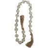 imageDeco 79 Glass Handmade Round Beaded Garland with Tassel with Knotted Brown Jute 45quot x 1quot x 1quot Light BlueClear
