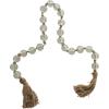 imageDeco 79 Glass Handmade Round Beaded Garland with Tassel with Knotted Brown Jute 45quot x 1quot x 1quot Light BlueClear