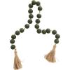 imageDeco 79 Glass Handmade Round Beaded Garland with Tassel with Knotted Brown Jute 45quot x 1quot x 1quot Light BlueGreen