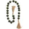 imageDeco 79 Glass Handmade Round Beaded Garland with Tassel with Knotted Brown Jute 45quot x 1quot x 1quot Light BlueGreen