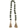 imageDeco 79 Glass Handmade Round Beaded Garland with Tassel with Knotted Brown Jute 45quot x 1quot x 1quot Light BlueGreen