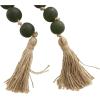 imageDeco 79 Glass Handmade Round Beaded Garland with Tassel with Knotted Brown Jute 45quot x 1quot x 1quot Light BlueGreen