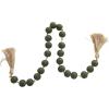imageDeco 79 Glass Handmade Round Beaded Garland with Tassel with Knotted Brown Jute 45quot x 1quot x 1quot Light BlueGreen