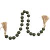imageDeco 79 Glass Handmade Round Beaded Garland with Tassel with Knotted Brown Jute 45quot x 1quot x 1quot Light BlueGreen