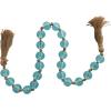 imageDeco 79 Glass Handmade Round Beaded Garland with Tassel with Knotted Brown Jute 45quot x 1quot x 1quot Light BlueLight Blue