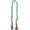 imageDeco 79 Glass Handmade Round Beaded Garland with Tassel with Knotted Brown Jute 45quot x 1quot x 1quot Light BlueLight Blue