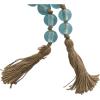 imageDeco 79 Glass Handmade Round Beaded Garland with Tassel with Knotted Brown Jute 45quot x 1quot x 1quot Light BlueLight Blue