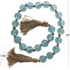 imageDeco 79 Glass Handmade Round Beaded Garland with Tassel with Knotted Brown Jute 45quot x 1quot x 1quot Light BlueLight Blue