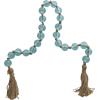 imageDeco 79 Glass Handmade Round Beaded Garland with Tassel with Knotted Brown Jute 45quot x 1quot x 1quot Light BlueLight Blue