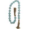 imageDeco 79 Glass Handmade Round Beaded Garland with Tassel with Knotted Brown Jute 45quot x 1quot x 1quot Light BlueLight Blue