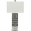 imageDeco 79 Glass Room Table Lamp Geometric Open Frame Accent Lamp set of 2 Lamp 10quot x 16quot x 29quot Silver