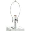 imageDeco 79 Glass Room Table Lamp Geometric Open Frame Accent Lamp set of 2 Lamp 10quot x 16quot x 29quot Silver