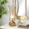 imageDeco 79 Glass Room Uplight Decorative Lamps with Gold Base set of 2 Table Lamps 8quot x 8quot x 18quot Silver