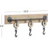 imageDeco 79 Industrial Wood Solid Wall Hook 24quot x 4quot x 10quot Brown