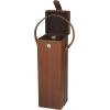 imageDeco 79 Leather Handmade Single Bottle Wine Holder with Carrying Handle 5quot x 5quot x 15quot Tan