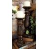 imageDeco 79 Mango Wood Candle Holder Set of 3 18quot 15quot 12quotH Dark Brown