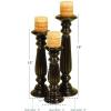 imageDeco 79 Mango Wood Candle Holder Set of 3 18quot 15quot 12quotH Dark Brown