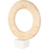imageDeco 79 Marble Abstract Decorative Sculpture Oval Home Decor Statue with Gold Ball and White Base Accent Figurine 7quot x 3quot x 12quot CreamCream