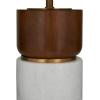 imageDeco 79 Marble Room Table Lamp Thick Stand Accent Lamp with Drum Shade Lamp 15quot x 14quot x 25quot White