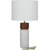 imageDeco 79 Marble Room Table Lamp Thick Stand Accent Lamp with Drum Shade Lamp 15quot x 14quot x 25quot White