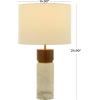 imageDeco 79 Marble Room Table Lamp Thick Stand Accent Lamp with Drum Shade Lamp 15quot x 14quot x 25quot White