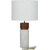 imageDeco 79 Marble Room Table Lamp Thick Stand Accent Lamp with Drum Shade Lamp 15quot x 14quot x 25quot White