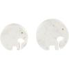 imageDeco 79 Marble Safari Animals Decorative Sculpture Small Abstract Rounded Home Decor Statues Set of 3 Accent Figurines 6quot 4quot 6quot H Multi ColoredWhite