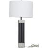 imageDeco 79 Marble Thick Stand Table Lamp with Drum Shade 15quot x 15quot x 26quot WhiteBlack