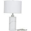 imageDeco 79 Marble Thick Stand Table Lamp with Drum Shade 15quot x 15quot x 26quot WhiteWhite